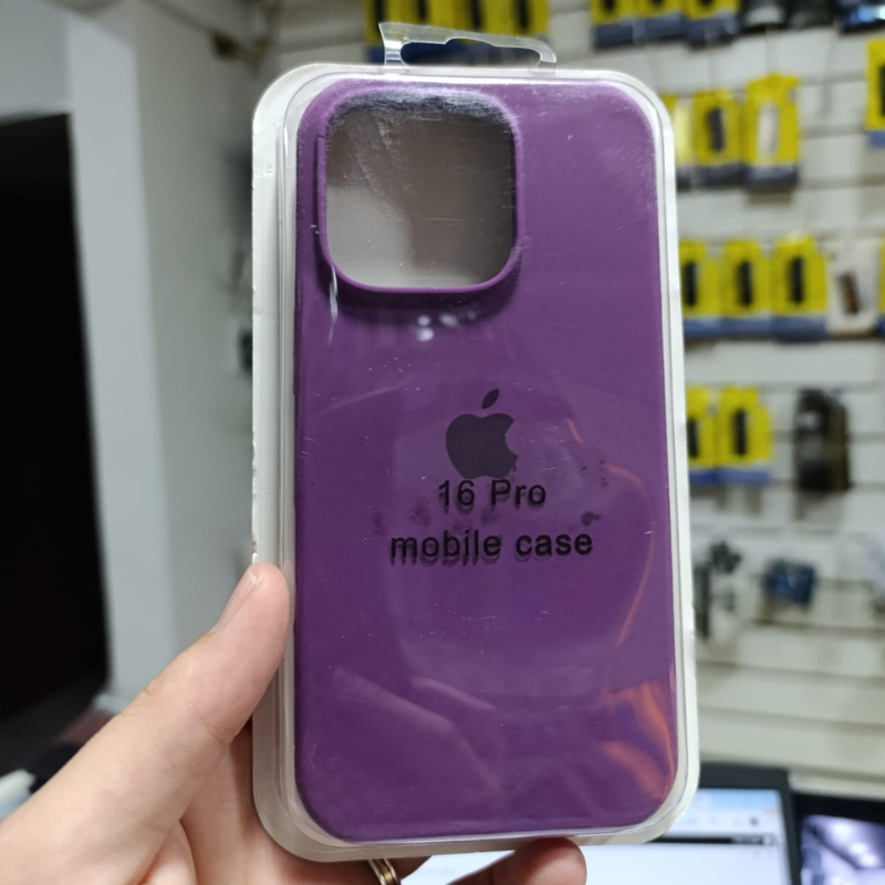 FUNDA SILICONA LILA IPHONE 16 PRO
