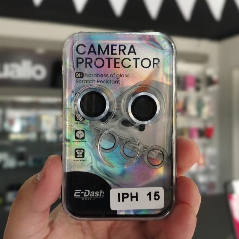 PROTECTOR CAMARA IPHONE 15/15 PLUS INDIVIDUAL AZUL