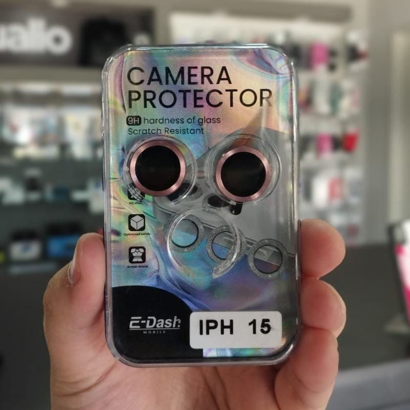 PROTECTOR CAMARA IPHONE 15/15 PLUS INDIVIDUAL ROSA