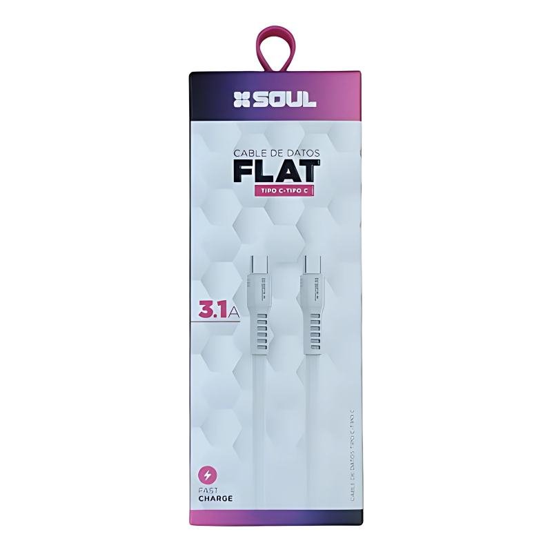 CABLE USB TIPO C / TIPO C FLAT 3.1A
