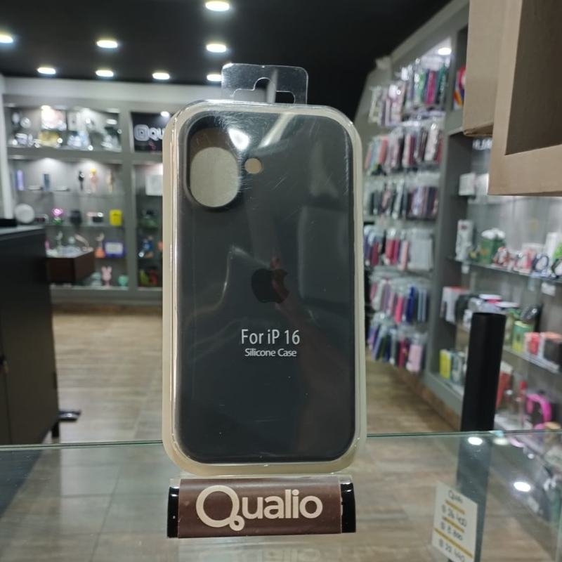 FUNDA SILICONE CASE GRIS IPHONE 16