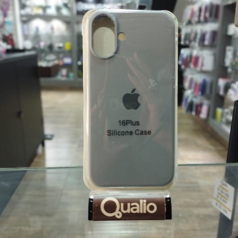 FUNDA SILICONE CASE GRIS IPHONE 16 PLUS