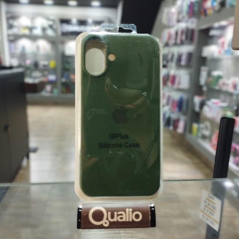FUNDA SILICONE CASE VERDE IPHONE 16 PLUS