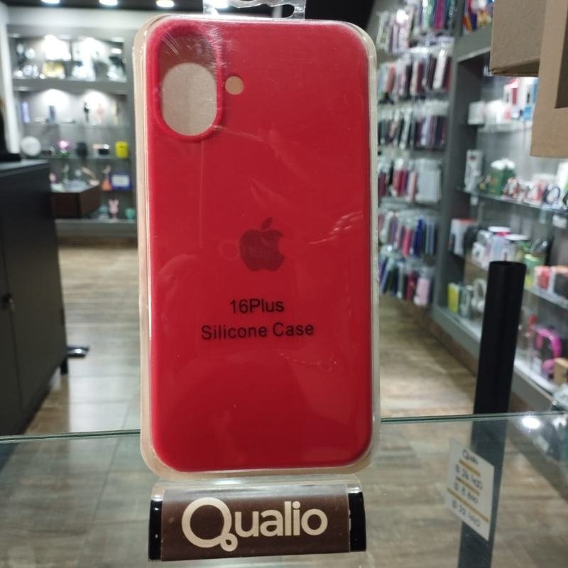 FUNDA SILICONE CASE ROJO IPHONE 16 PLUS