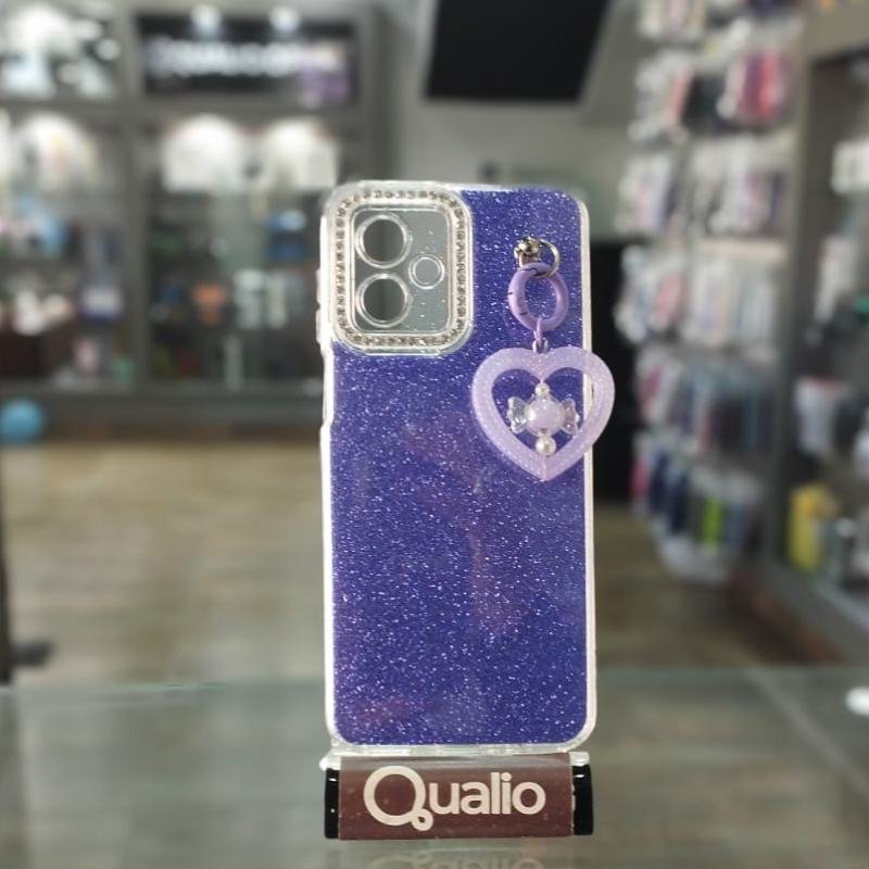 FUNDA BRILLO CORAZON MOTOROLA G55