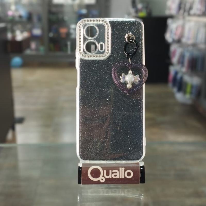 FUNDA BRILLO CORAZON MOTOROLA G34