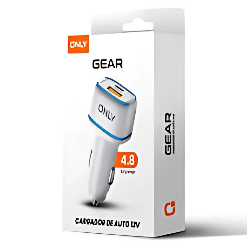 Alternative view of CARGADOR AUTO 12V GEAR MODS-504 - 1 USB + 1 TC + CABLE TIPO C - ONLY
