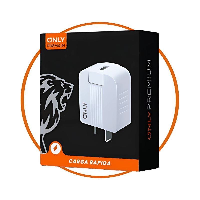 CARGADOR 220V MODO-006 - 1USB + TIPO C - ONLY PREMIUM