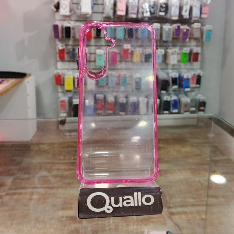FUNDA CLEAR PREMIUM BORDE COLOR ROSA SAMSUNG A56 5G