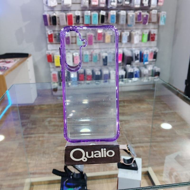 FUNDA CLEAR PREMIUM BORDE COLOR LILA SAMSUNG A56 5G