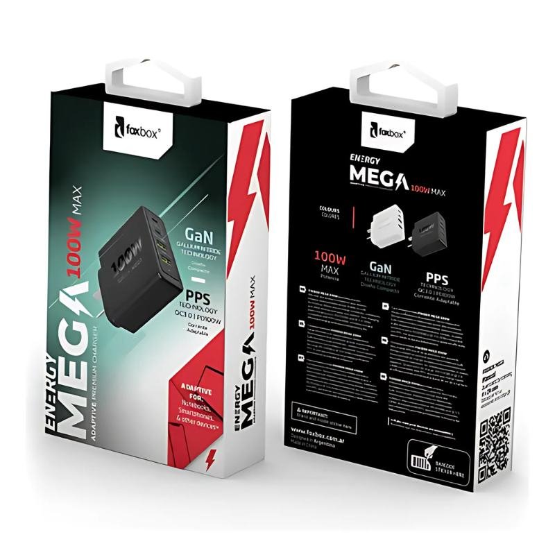 CARGADOR DE PARED GAN FOXBOX MEGA 100W