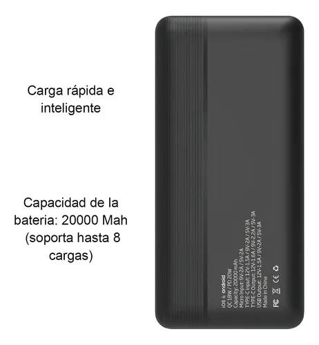 POWER BANK FOXBOX ENERGY PORT 20K NEGRO - Imagen 4