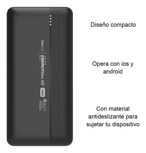 Alternative view of POWER BANK FOXBOX ENERGY PORT 20K NEGRO