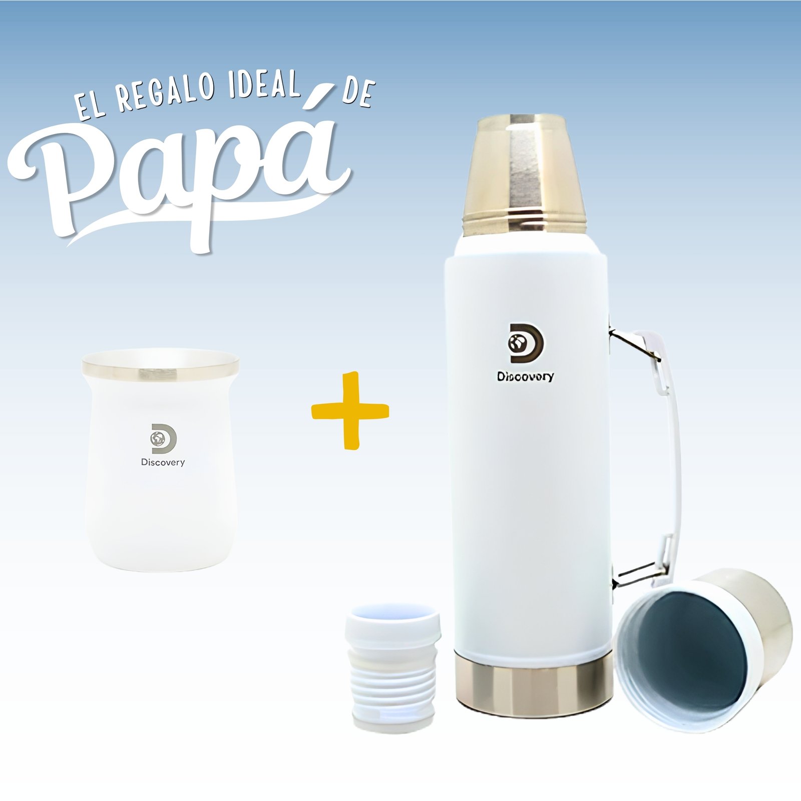 COMBO para PAPÁ MATE Discovery + TERMO Discovery Blanco