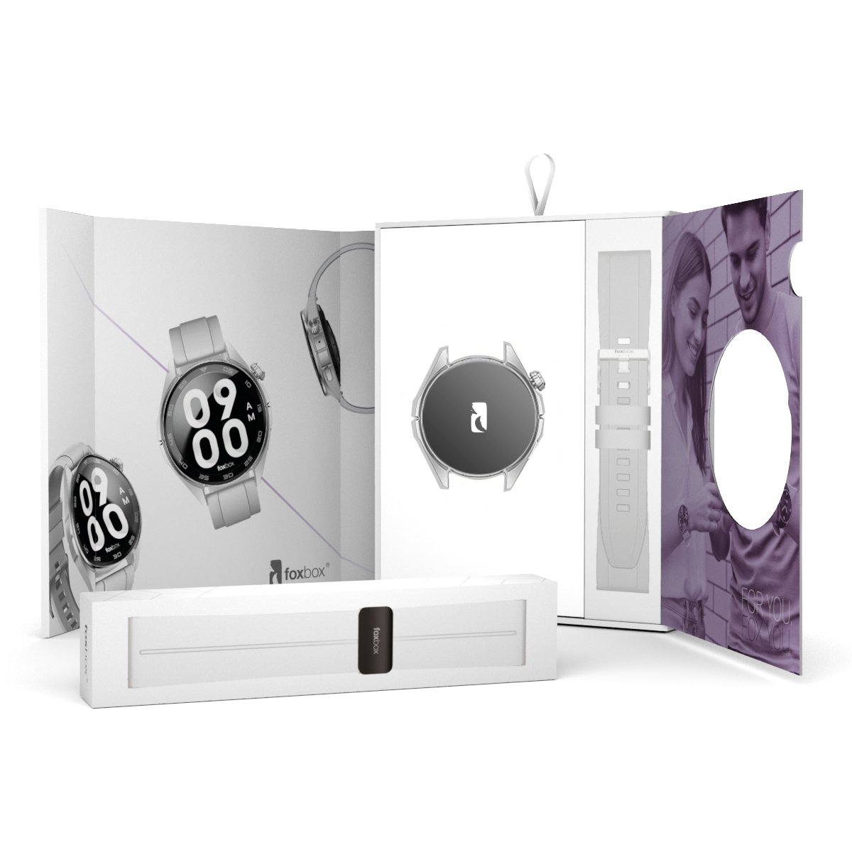 Alternative view of SMARTWATCH FOXBOX URBANO NUMA PLATEADO CON MALLA EXTRA MAGNETICA GRIS