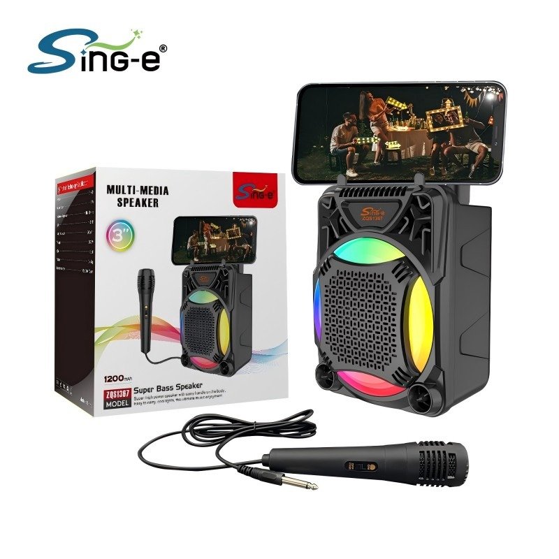 SING-E PARLANTE BT ZQS 1367 - 8W - INCLUYE MICROFONO - NEGRO