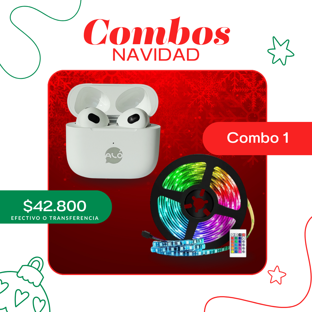 COMBO NAVIDEÑO 1 - AURICULAR INALÁMBRICO + TIRA LED