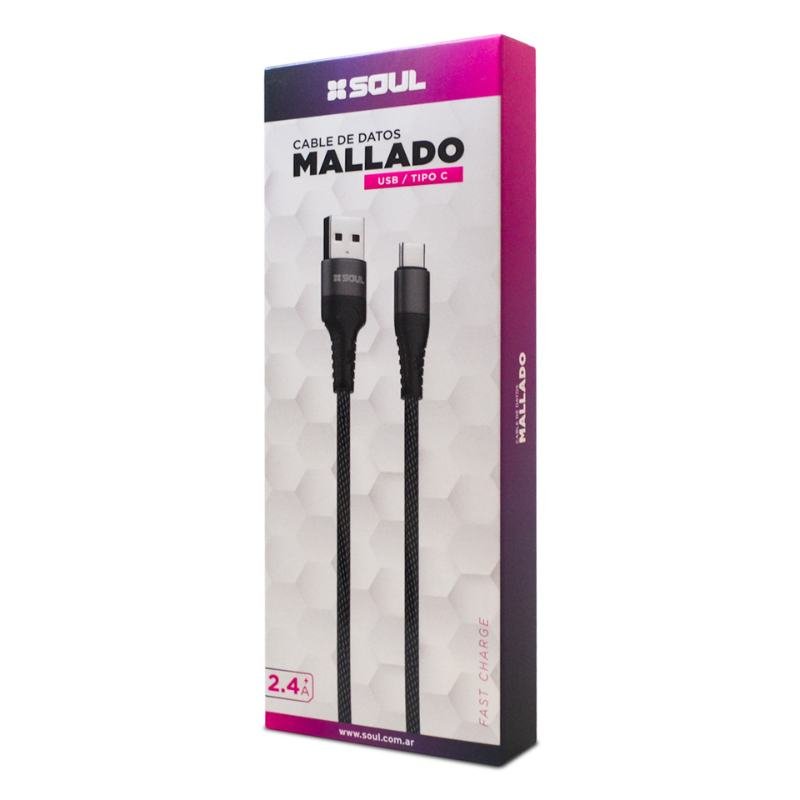 Alternative view of CABLE USB - TIPO C MALLADO 2.4A SOUL
