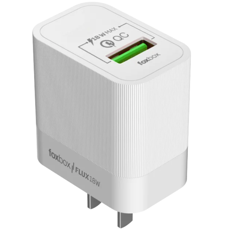CARGADOR DE PARED FOXBOX FLUX 18W QC BLANCO