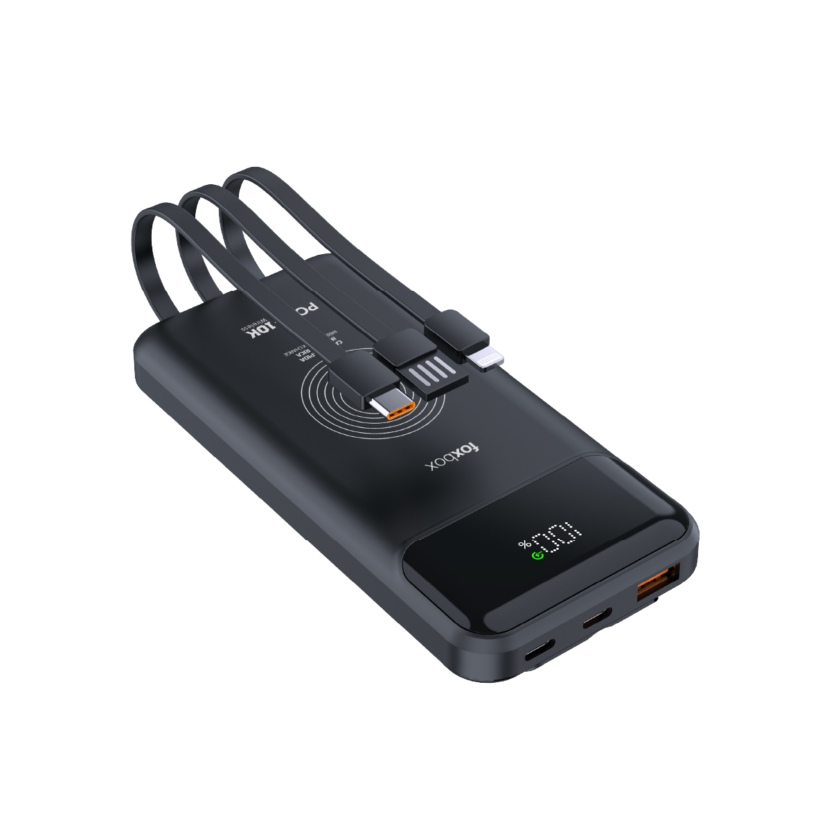 POWER BANK FOXBOX ENERGY PORT 10K WIRELESS NEGRO