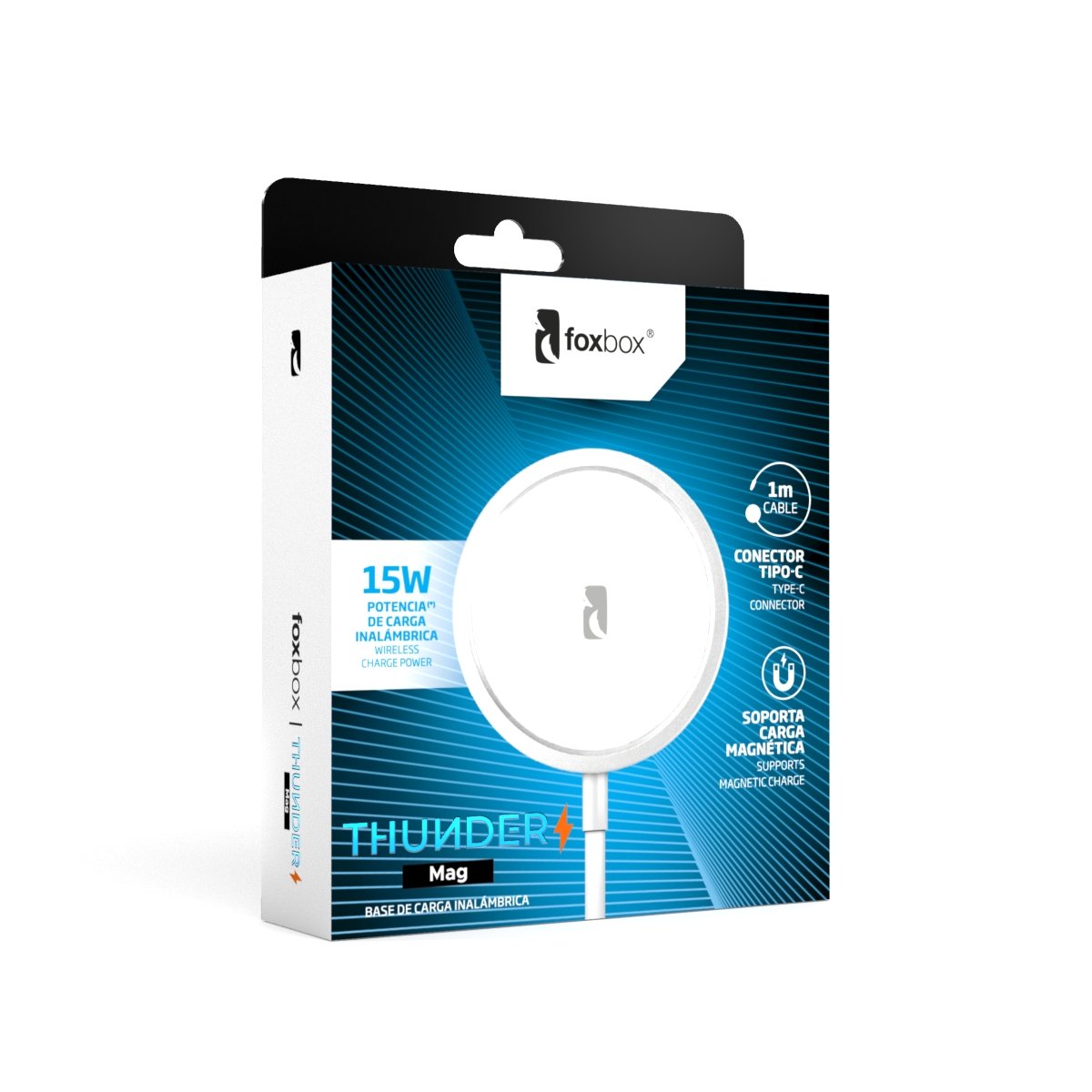 BASE DE CARGA INALAMBRICA FOXBOX THUNDER MAG BLANCO
