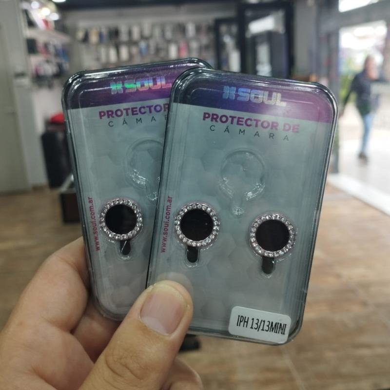 PROTECTOR CAMARA IPHONE 13/13 MINI INDIVIDUAL STRASS ROSADO