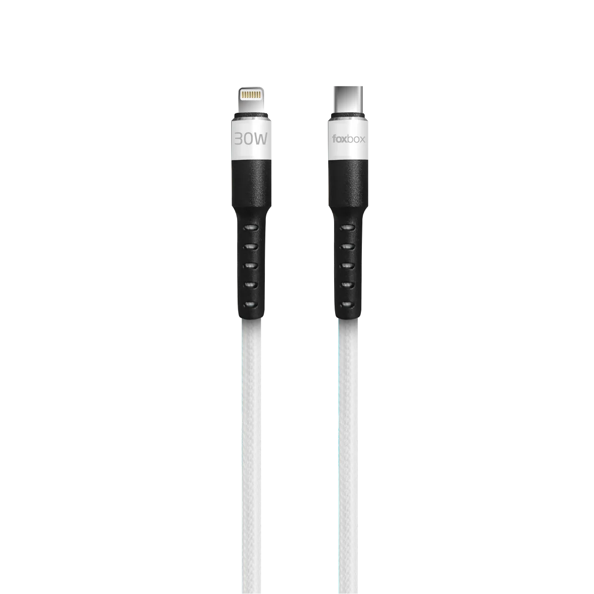 CABLE INDIVIDUAL FOXBOX ROUND PRO 1,25 M LIGHTNING TYPE-C BLANCO SIN PACK
