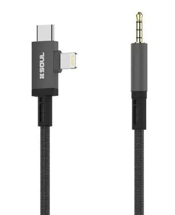 ADAPTADOR SOUL AUDIO USB-C+LIGHTNING A 3.5