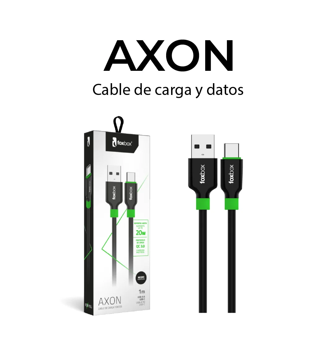 Alternative view of CABLE FOXBOX AXON 20W 1M TIPO C BLANCO