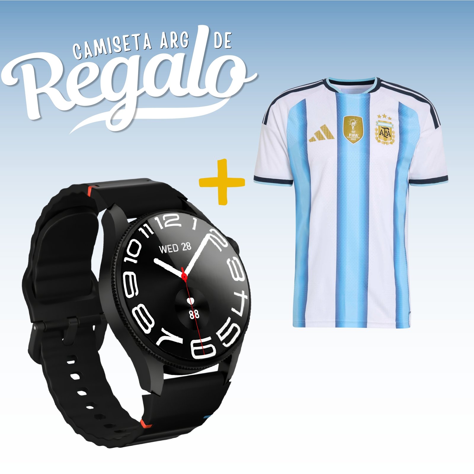 SMARTWATCH FOXBOX URBANO ESSENCE NEGRO CON MALLA EXTRA MAGNETICA VERDE + CAMISE DE ARGENTINA DE REGALO