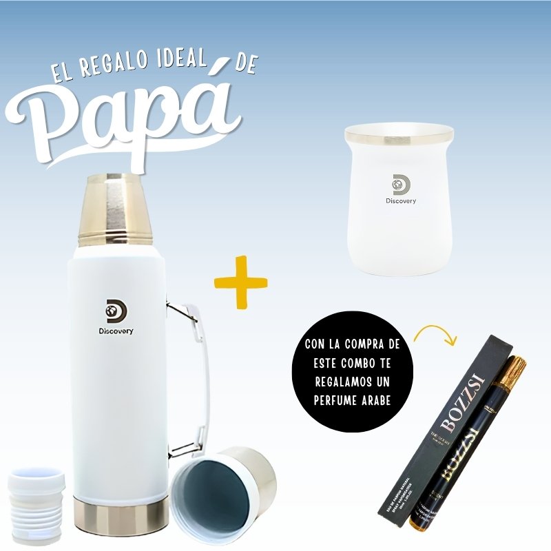 COMBO para PAPÁ MATE Discovery + TERMO Discovery Blanco