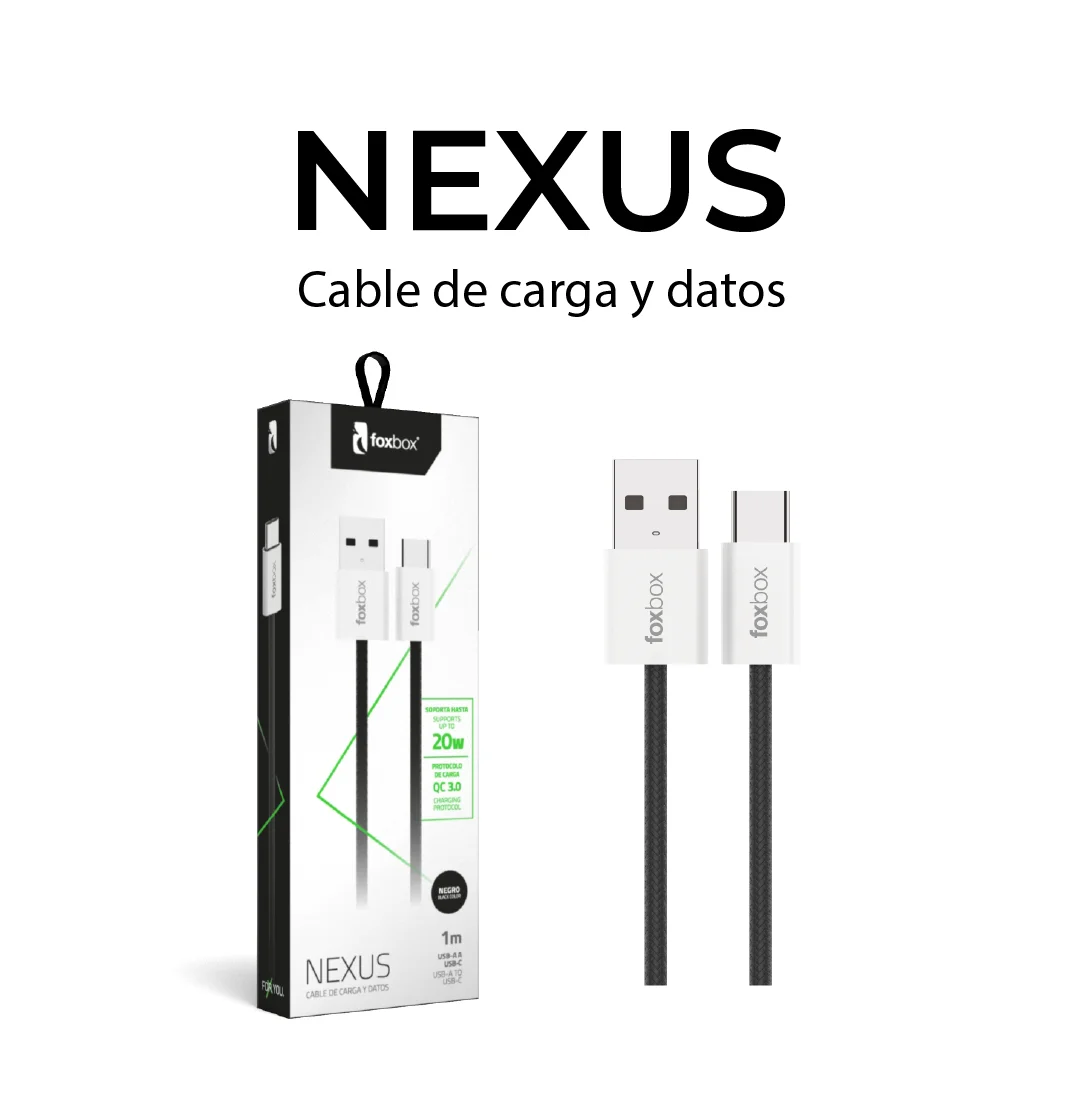 Alternative view of CABLE FOXBOX NEXUS 20W 1M TIPO C BLANCO