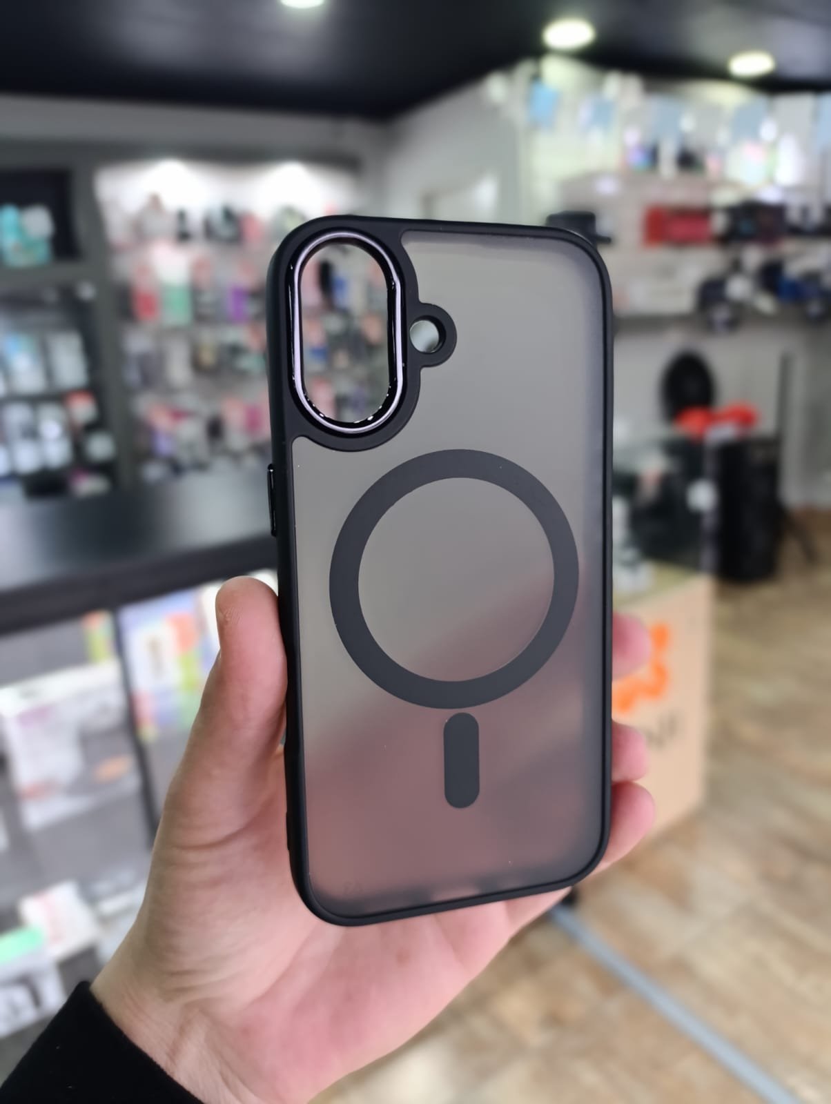 FUNDA MAGSAFE MATTE IPHONE 16 NEGRO