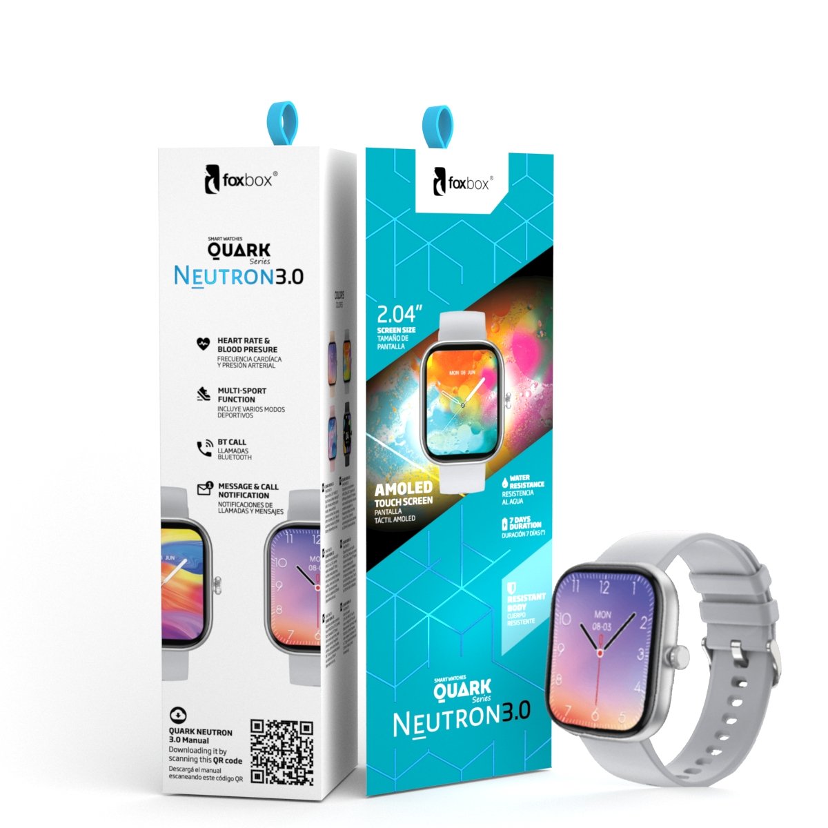 Alternative view of SMARTWATCH FOXBOX NEUTRON 3.0 PLATA