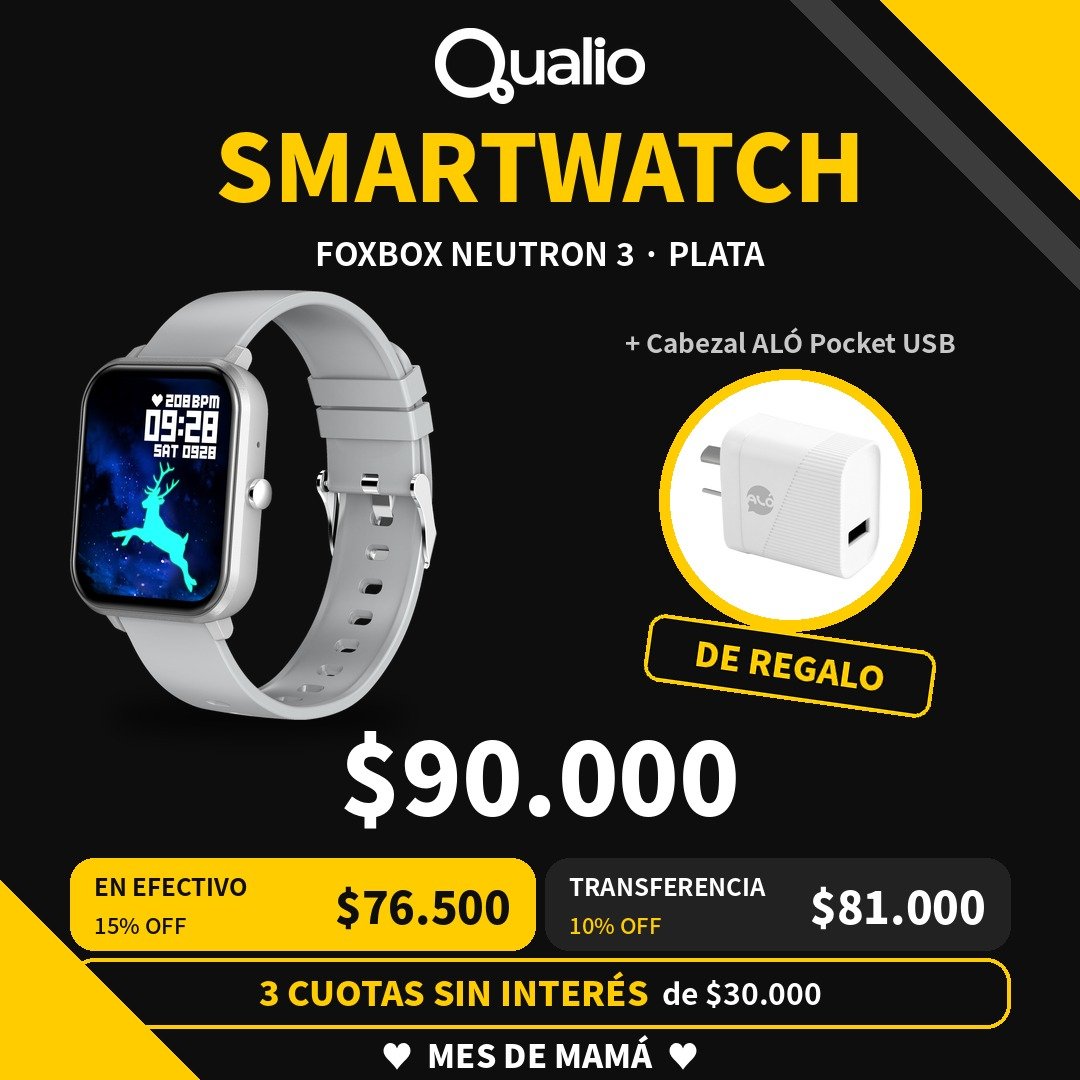 SMARTWATCH FOXBOX NEUTRON 3.0 PLATA