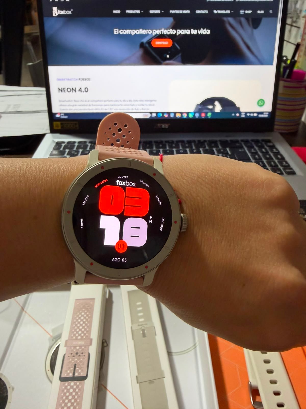 SMARTWATCH FOXBOX URBANO NEON 4 ARENA CON CORREA EXTRA ROSA