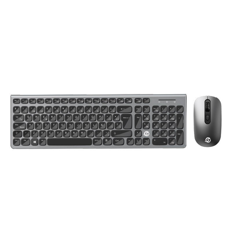 TECLADO+MOUSE SOLARMAX KMC2006S WIRELESS/PLATA
