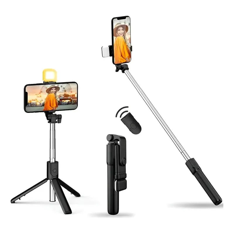 Alternative view of SELFIE STICK CON TRIPODE. EXTENSIBLE 1.70MTS CON LUZ LED