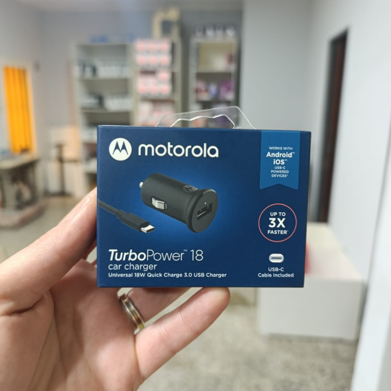 CARGADOR PARA AUTO 18W A2C MOTOROLA ORIGINAL