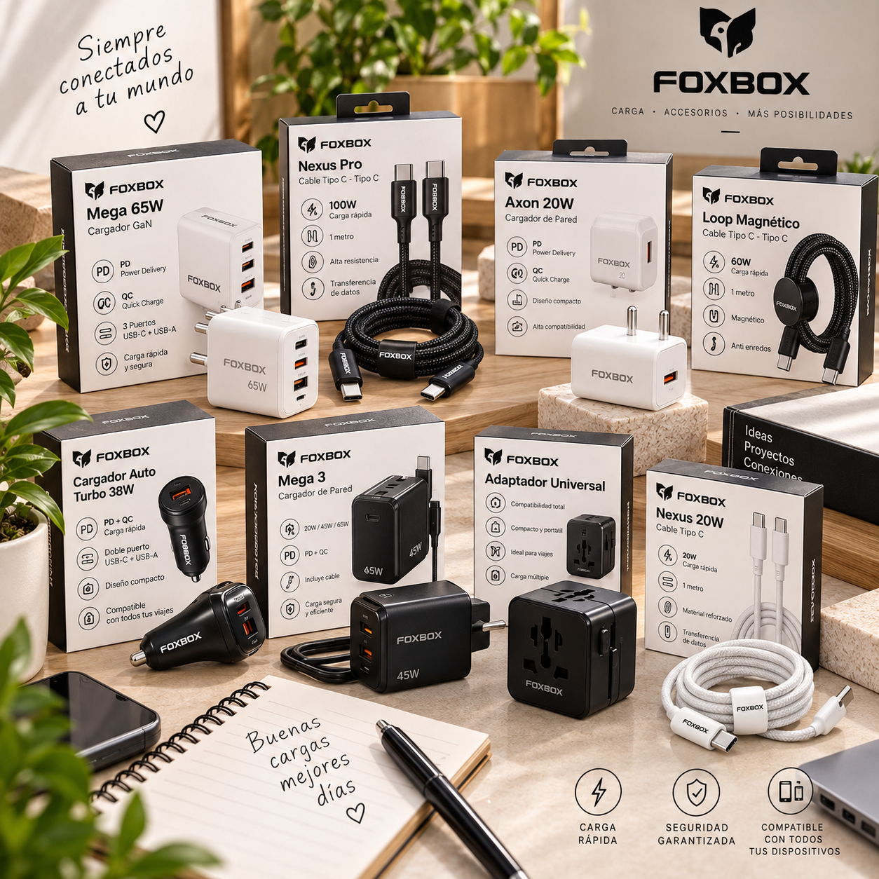 Cargadores, Cables y Adaptadores