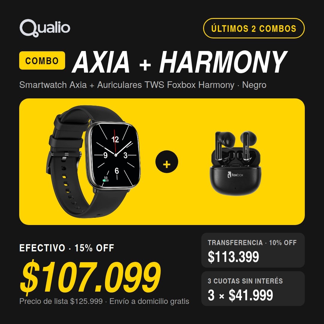 SMARTWATCH AXIA FOX BOX + AURICULAR BLUE TWS FOXBOX HARMONY