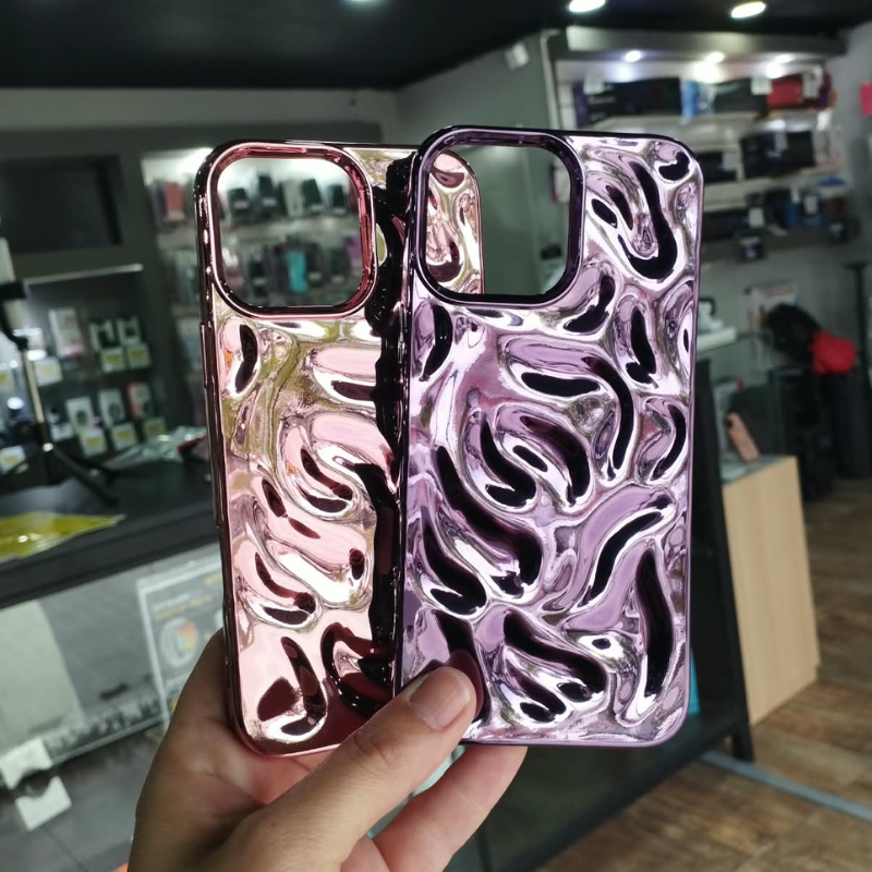 FUNDA GELATINA CROMADA IPHONE 16 PRO MAX